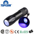 Hot 380nm poderoso 3W ultravioleta UV LED lanterna UV Blacklight